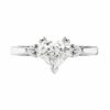 three stone ring heart shaped diamond with pear side diamonds