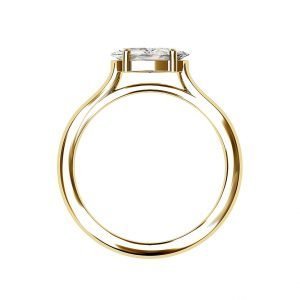 yellow gold marquise side set solitaire ring 3