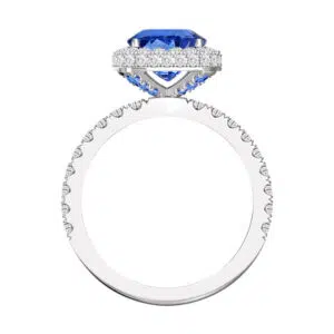 Cushion Cut Sapphire Halo Engagement Ring 2