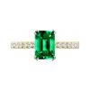 Emerald Gemstone Solitaire Ring With Hidden Halo 1