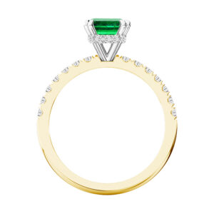 Emerald Gemstone Solitaire Ring With Hidden Halo 2