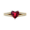 Heart Shaped Ruby With A Split Diamond Band 1