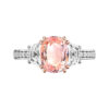 Oval Padparadscha Sapphire Three Stone Ring 1 1