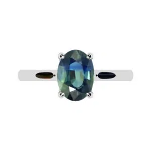 Oval Parti Sapphire Solitaire Ring 1