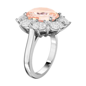 Padparadscha Sapphire Halo Ring 3