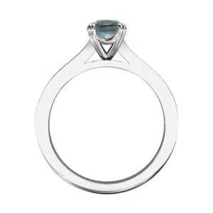 Parti Sapphire With Diamond Band Ring 2