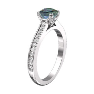 Parti Sapphire With Diamond Band Ring 3