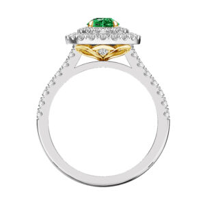 Pear Emerald Double Halo Engagement Ring 2