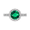 Round Colombian Emerald Halo Engagement Ring 1