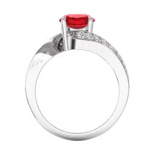 Round Ruby With Twisted Diamond Band 2