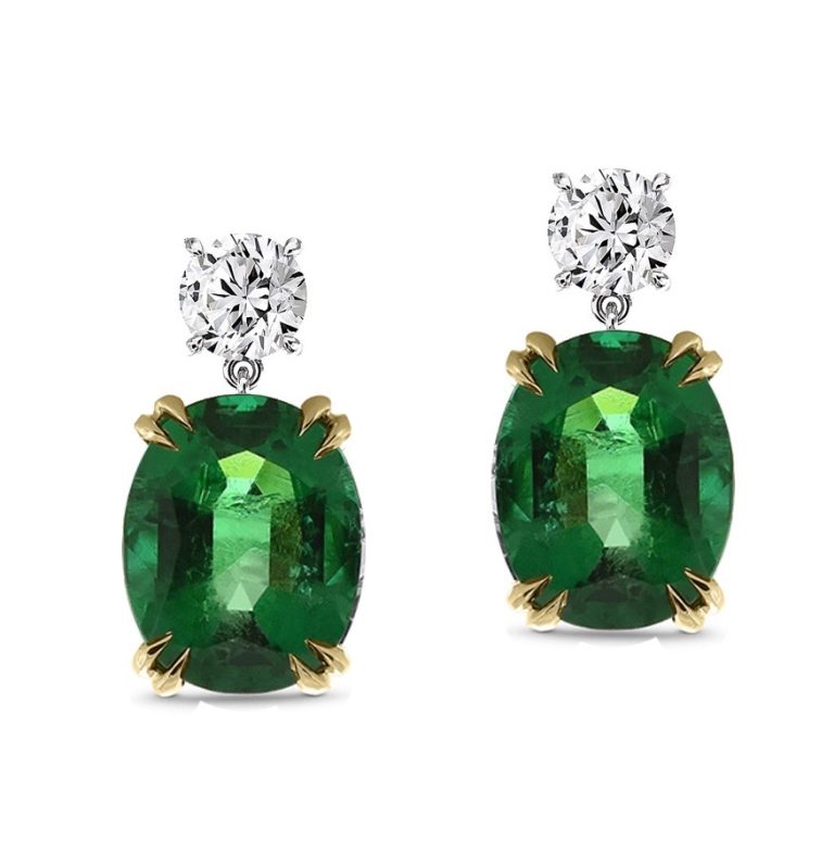 emerald drop earrings