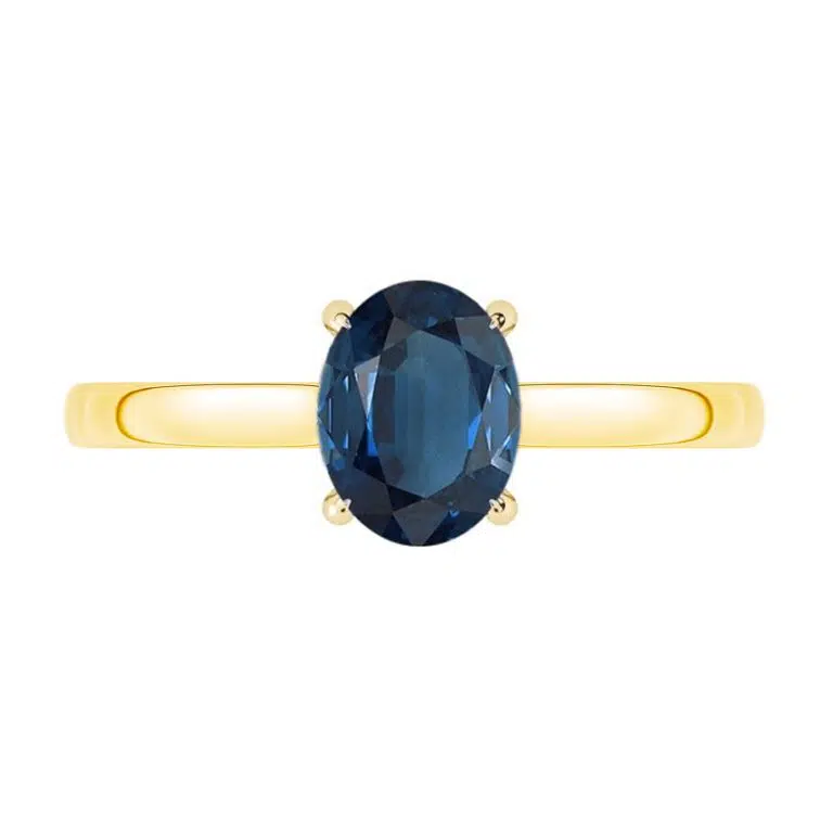 gold sapphire solitaire ring with hidden halo 1 1