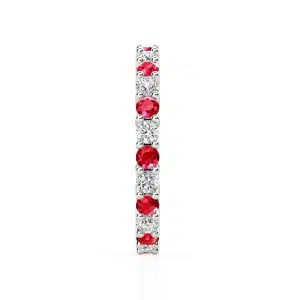 ruby and diamond white gold eternity band 1