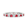 ruby and diamond white gold eternity band