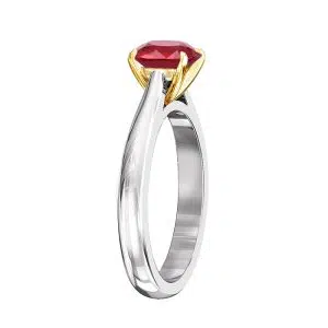 solitaire ruby ring with yellow gold claws 4