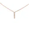 diamond bar necklace rose gold