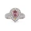 pear shaped pink diamond halo ring 1