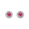 pink sapphire diamond halo earrings