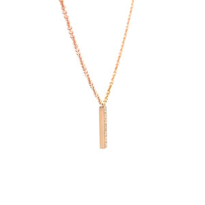 rose gold diamond bar nceklace