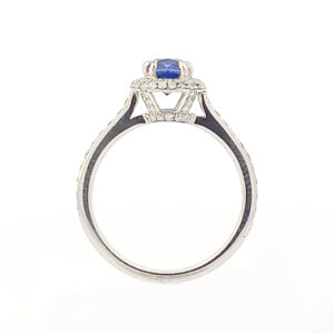 sapphire solitaire halo side