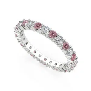 Pink Diamond Eternity Ring in White Gold 1