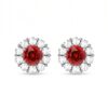 RoundRuby+DiamondHaloEarring.WHITE