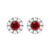 Ruby Earrings halo of diamonds 1