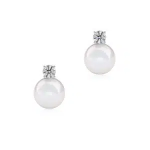 South Sea Pearl and Diamond Earrings front