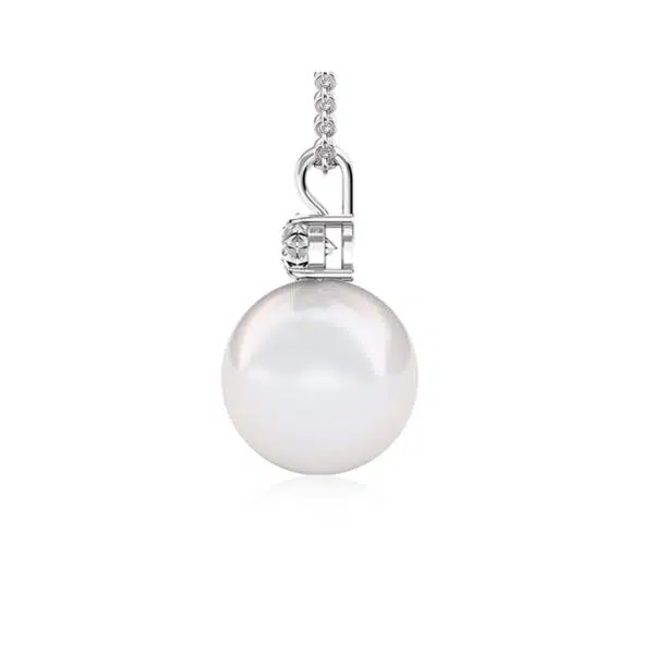 South Sea Pearl and Diamond Necklace side