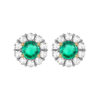 emerald halo diamond earrings 1