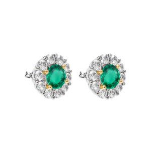 emerald halo diamond earrings 2