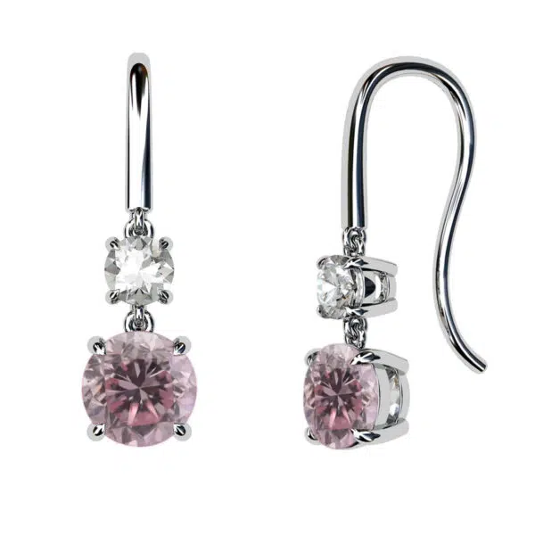 pink diamond drop earrings 2