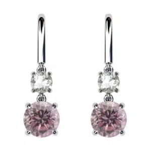 pink diamond drop earrngs