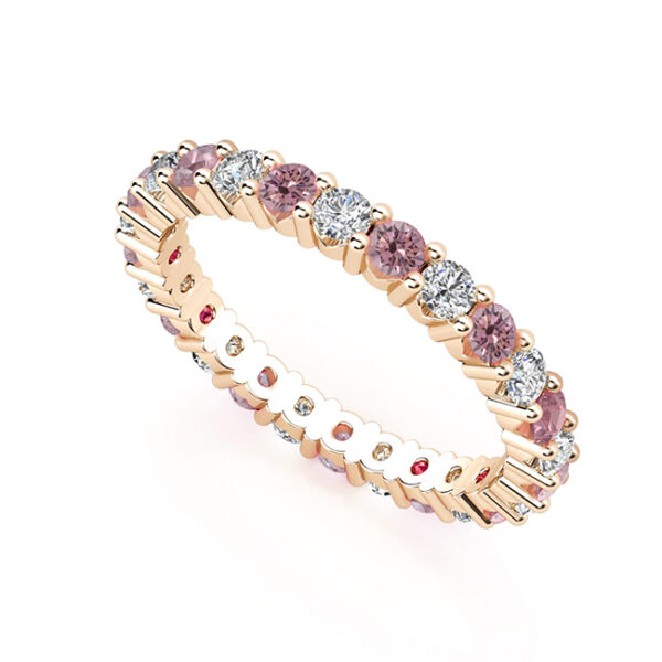 rose gold pink diamond eternity band 1