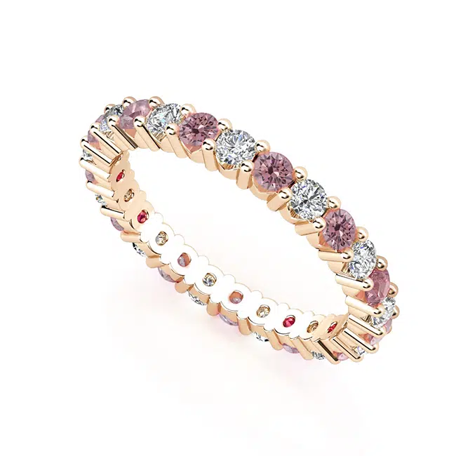 rose gold pink diamond eternity band 1