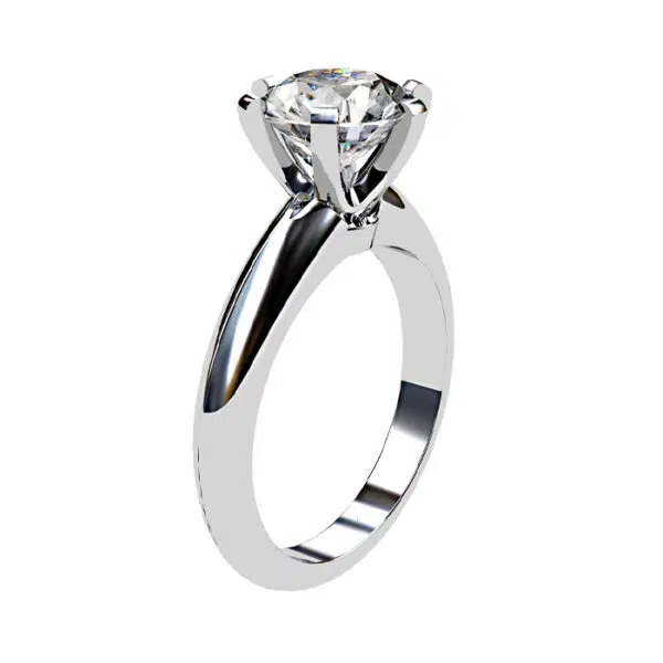 1.3Ct Round Diamond Solitaire Ring side view 2