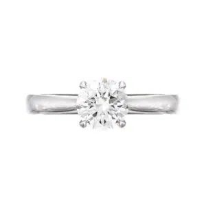 4 Claw Solitaire Diamond Ring front view