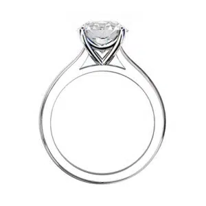 4 Claw Solitaire Diamond Ring side view