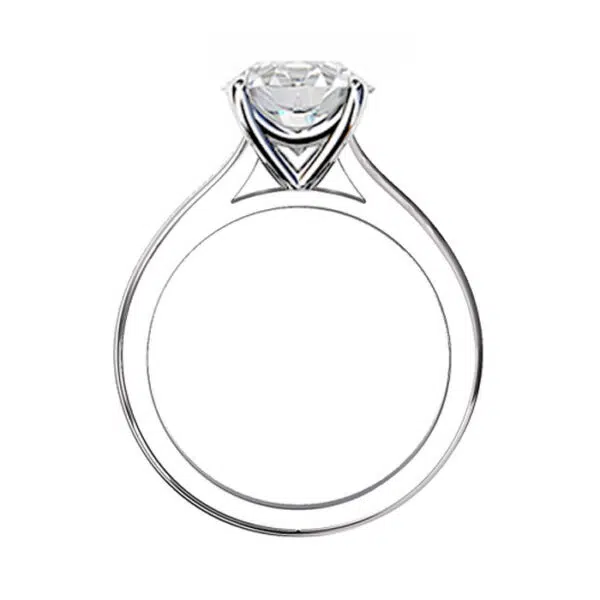 4 Claw Solitaire Diamond Ring side view