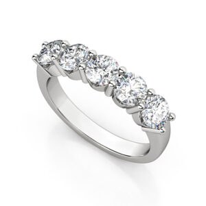 5 stone eternity ring with v shape setting 3