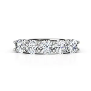 5 stone eternity ring with v shape setting