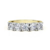 5 stone half eternity two tone ring