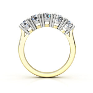 5 stone half eternity two tone ring 3