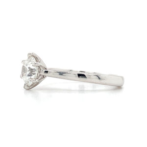 6 claw diamond ring white gold