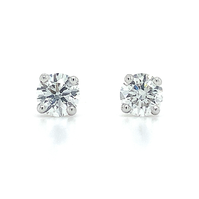 61 Pt Solitaire Diamond Stud Earrings