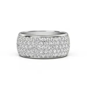 Micro pave diamond band in white gold