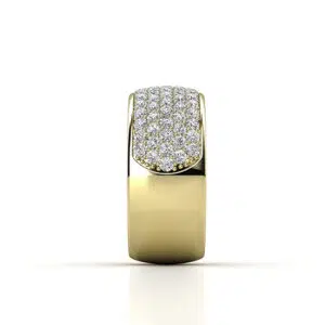 Micro pave diamond band in yellow gold 2