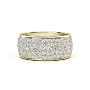 Micro pave diamond band in yellow gold