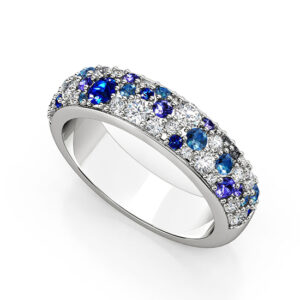 blue sapphire and diamond cluster ring 2