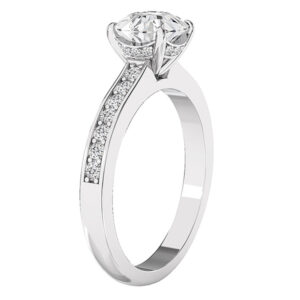 channel set diamond band solitaire ring with hidden halo 3